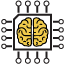 Artificial Intelligence Computer Chip Icon (Yellow)