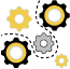 Task Automation Icon with Gears (Yellow)
