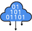 Data in the Cloud Icon (Blue)