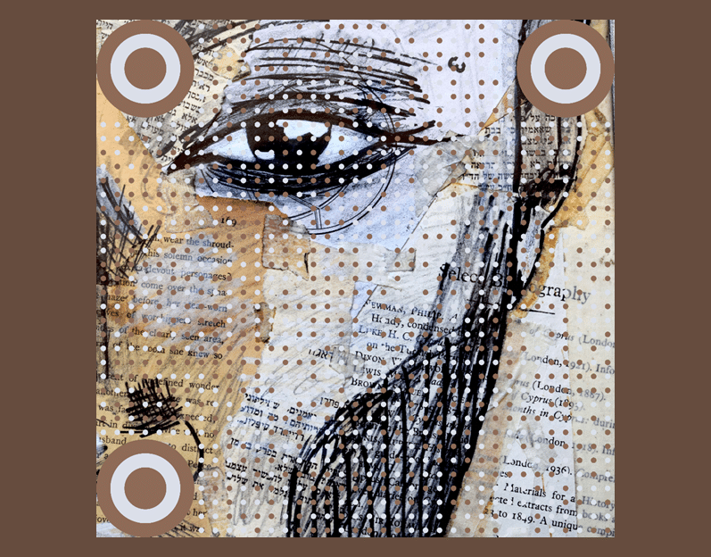 QR Code with Mixed Media Portrait